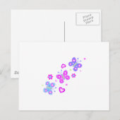 Schmetterling mit Herzen Postkarte (Vorne/Hinten)