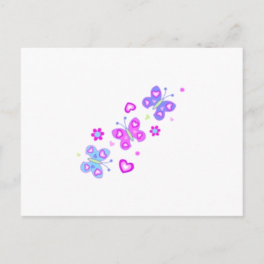 Schmetterling mit Herzen Postkarte (Vorderseite)