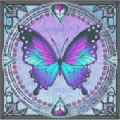 Schmetterling mit Hintergrund Aufkleber (Vorderseite)