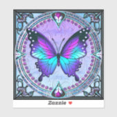 Schmetterling mit Hintergrund Aufkleber (Blatt)