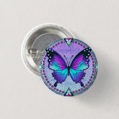 Schmetterling mit Hintergrund Button (Vorne & Hinten)