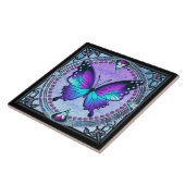 Schmetterling mit Hintergrund Fliese (Seite)