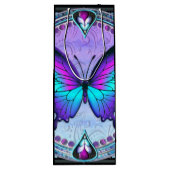 Schmetterling mit Hintergrund Geschenktüte Für Weinflaschen (Rückseite)