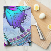 Schmetterling mit Hintergrund Geschirrtuch (Viertel Falte)