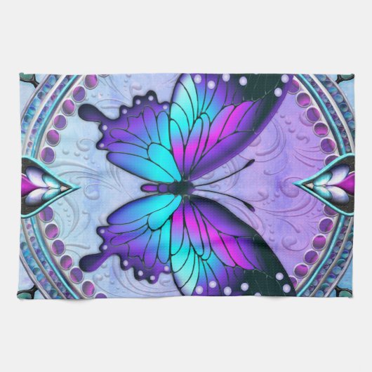 Schmetterling mit Hintergrund Geschirrtuch (Horizontal)