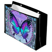 Schmetterling mit Hintergrund Große Geschenktüte (Vorderseite Schrägansicht)
