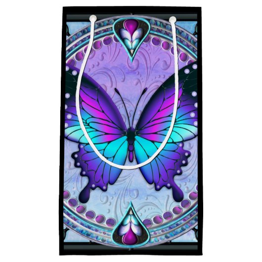 Schmetterling mit Hintergrund Kleine Geschenktüte (Vorderseite)