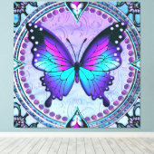 Schmetterling mit Hintergrund Leinwanddruck (Insitu (Holzboden))