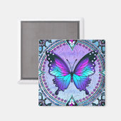 Schmetterling mit Hintergrund Magnet (Vorderseite/Rückseite)