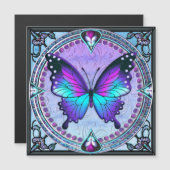 Schmetterling mit Hintergrund Magnetkarte (Vorne/Hinten)