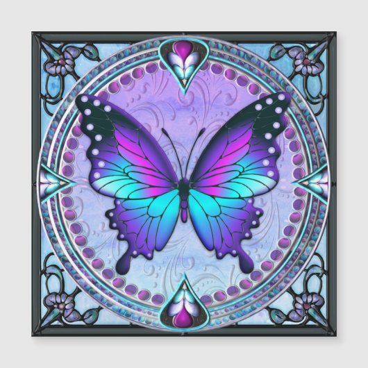 Schmetterling mit Hintergrund Magnetkarte (Vorderseite)