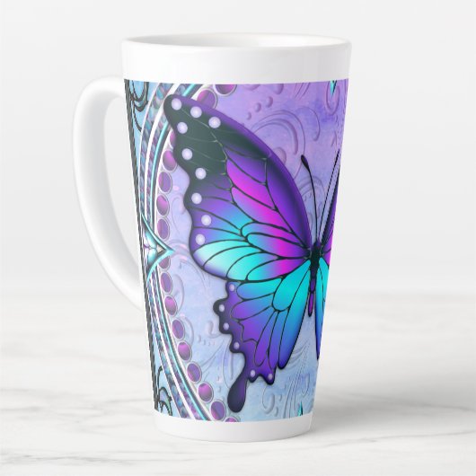 Schmetterling mit Hintergrund Milchtasse (Linke Ecke)