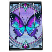 Schmetterling mit Hintergrund Mittlere Geschenktüte (Rückseite)