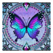 Schmetterling mit Hintergrund Poster (Vorderseite)