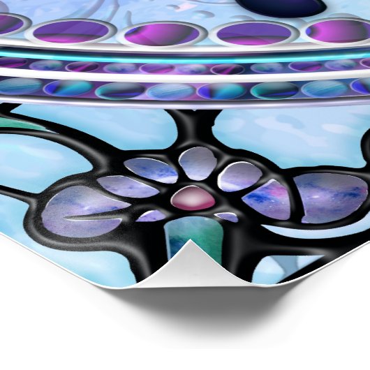 Schmetterling mit Hintergrund Poster (Ecke)