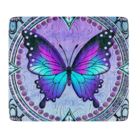 Schmetterling mit Hintergrund Schneidebrett (Vorderseite)