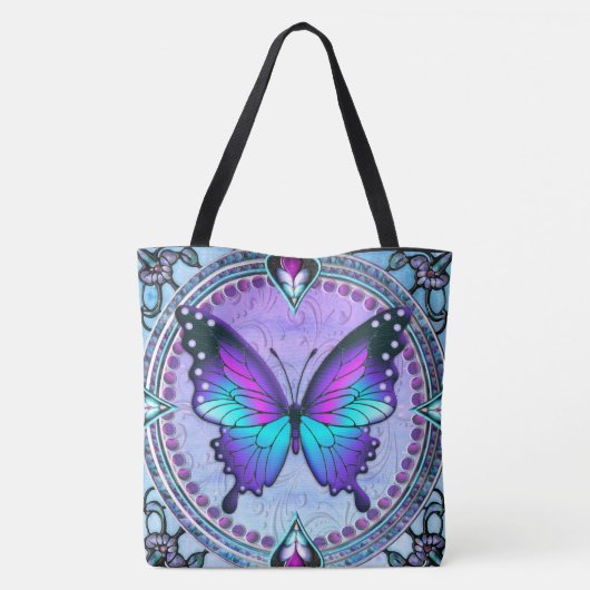 Schmetterling mit Hintergrund Tasche (Rückseite)