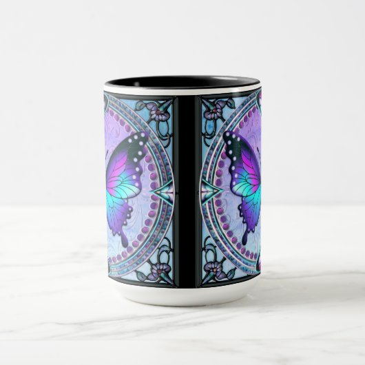 Schmetterling mit Hintergrund Tasse (Zentrum)