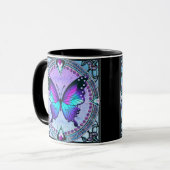 Schmetterling mit Hintergrund Tasse (Vorderseite Links)