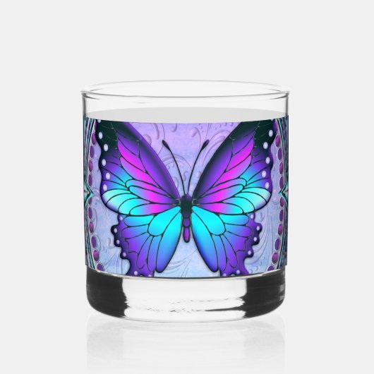 Schmetterling mit Hintergrund Whiskyglas (Rückseite)