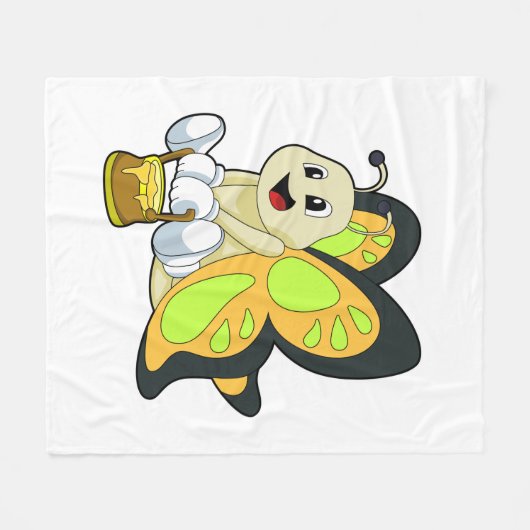 Schmetterling mit Honig Fleecedecke (Vorderseite (Horizontal))