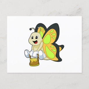 Schmetterling mit Honig Postkarte