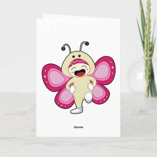 Schmetterling mit Kostüm Karte (Rückseite)