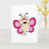 Schmetterling mit Kostüm Karte (Gelbe Blume)
