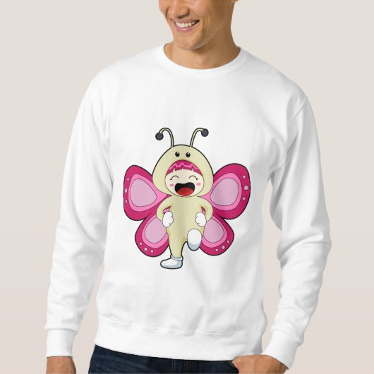 Schmetterling mit Kostüm Sweatshirt (Vorderseite)