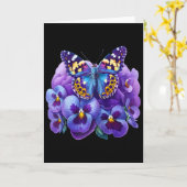 Schmetterling Mit Lila Blumen Stiefmütterchen Deme Karte (Gelbe Blume)