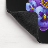 Schmetterling Mit Lila Blumen Stiefmütterchen Deme Mousepad (Ecke)