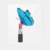 Schmetterling mit Lipstick Fleecedecke (Vorderseite)