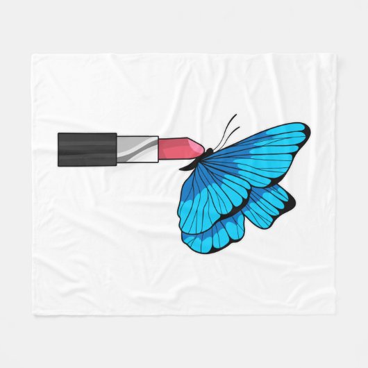 Schmetterling mit Lipstick Fleecedecke (Vorderseite (Horizontal))