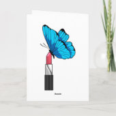 Schmetterling mit Lipstick Karte (Rückseite)