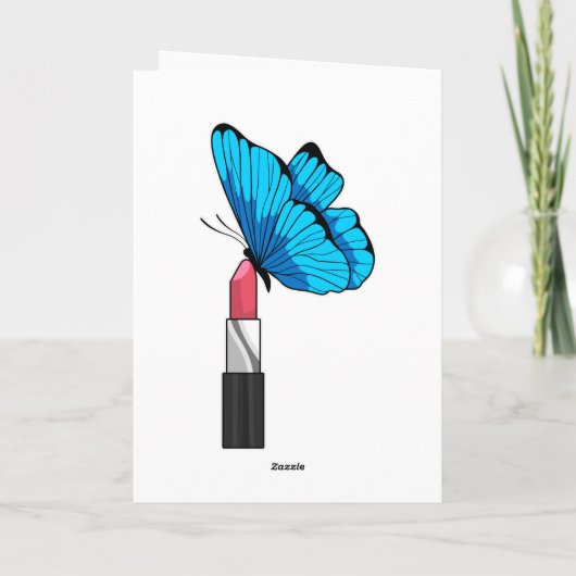 Schmetterling mit Lipstick Karte (Rückseite)