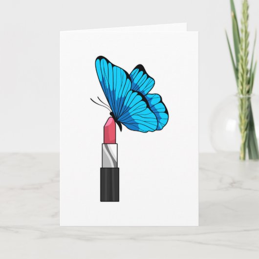 Schmetterling mit Lipstick Karte (Vorderseite)