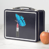 Schmetterling mit Lipstick Metall Brotdose (Beispiel)