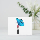 Schmetterling mit Lipstick Postkarte (Stehend Vorderseite)