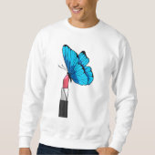 Schmetterling mit Lipstick Sweatshirt (Vorderseite)