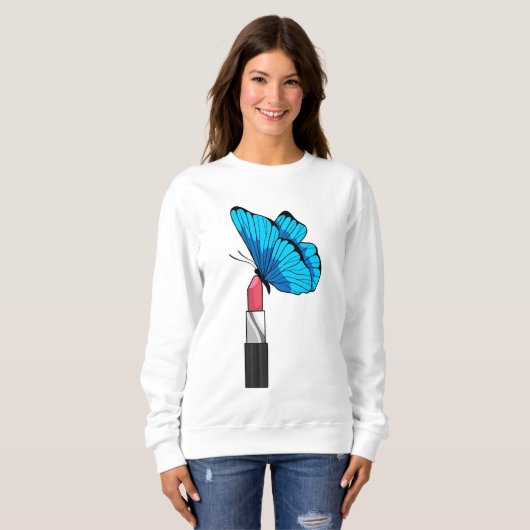 Schmetterling mit Lipstick Sweatshirt (Vorne ganz)