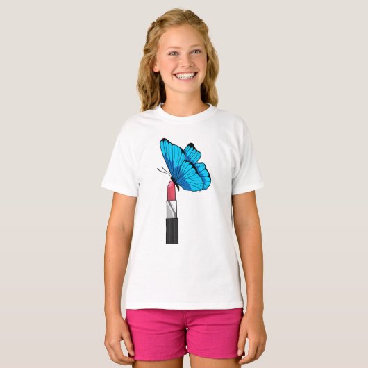 Schmetterling mit Lipstick T-Shirt (Vorne ganz)