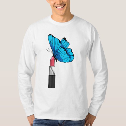 Schmetterling mit Lipstick T-Shirt (Vorderseite)