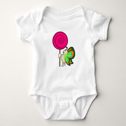Schmetterling mit Lollipop Baby Strampler (Vorderseite)