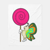Schmetterling mit Lollipop Fleecedecke (Vorderseite)
