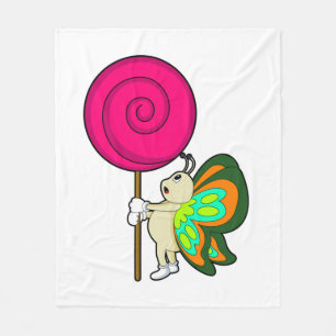 Schmetterling mit Lollipop Fleecedecke