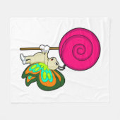 Schmetterling mit Lollipop Fleecedecke (Vorderseite (Horizontal))