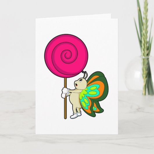 Schmetterling mit Lollipop Karte (Vorderseite)