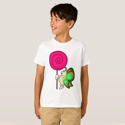 Schmetterling mit Lollipop T-Shirt (Vorne ganz)
