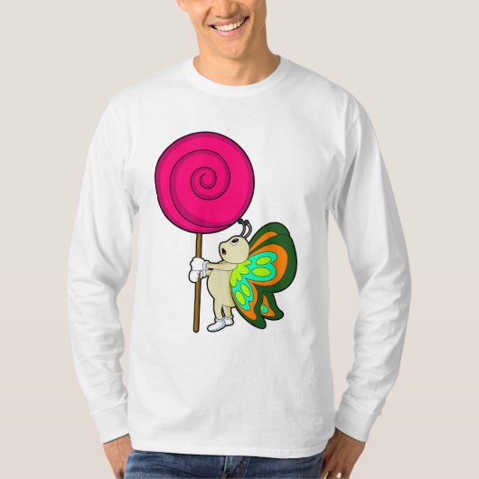 Schmetterling mit Lollipop T-Shirt (Vorderseite)