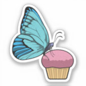 Schmetterling mit Muffin Aufkleber (Vorderseite)